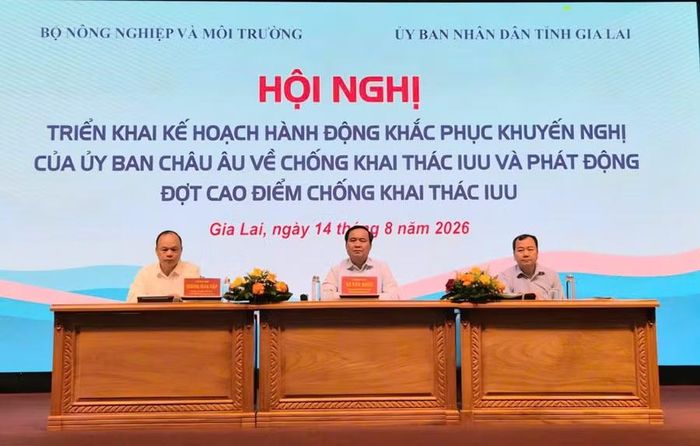  Lãnh đạo Bộ Nông nghiệp và Môi trường, UBND tỉnh Gia Lai chủ trì hội nghị. Ảnh: Hồng Thương 