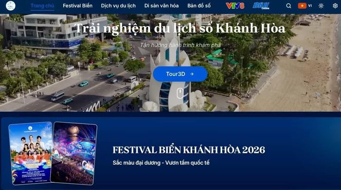Giao diện Nền tảng Du lịch số tỉnh Khánh Hòa.