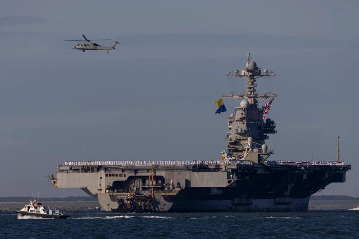 Tàu sân bay USS Gerald R. Ford trở về nước, tháng 5/2026. Ảnh: Kendall Warner/The Virginian-Pilot