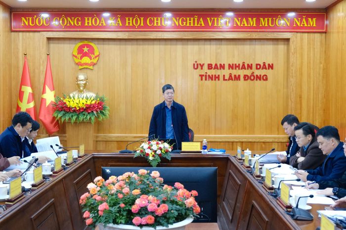 Đồng chí Nguyễn Hồng Hải, Ủy viên Ban Thường vụ Tỉnh ủy, Phó Chủ tịch UBND tỉnh Lâm Đồng chủ trì buổi làm việc