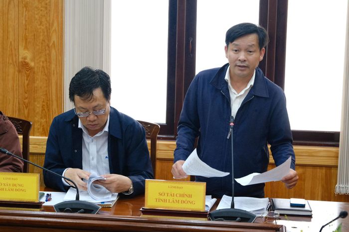 Ông Dương Minh Châu, Phó Giám đốc Sở Tài chính phát biểu tại buổi làm việc