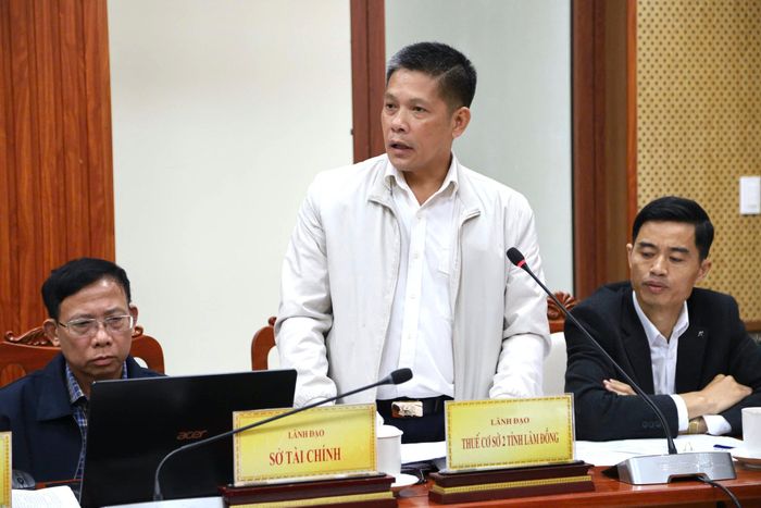 Phó Trưởng Thuế Cơ sở 2 tỉnh Lâm Đồng Nguyễn Thái Định phát biểu tại buổi làm việc