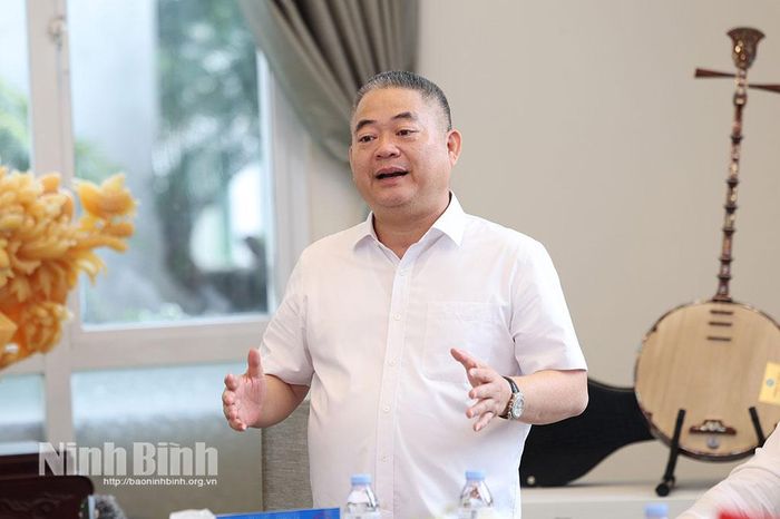 Ông Nguyễn Văn Thiện, Chủ tịch Tập đoàn Xuân Thiện phát biểu tại buổi làm việc.