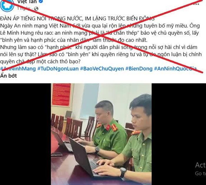 Luận điệu xuyên tạc của tổ chức khủng bố Việt Tân.