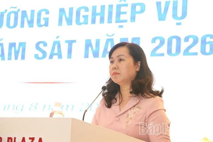 Chủ nhiệm UBKT Tỉnh ủy Bùi Thị Thu Hằng phát biểu bế mạc.
