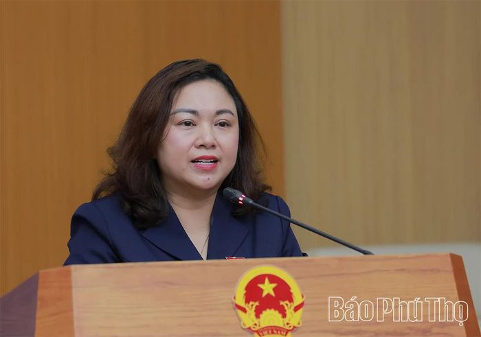 Đồng chí đồng chí Đặng Bích Ngọc phát biểu tại chương trình.