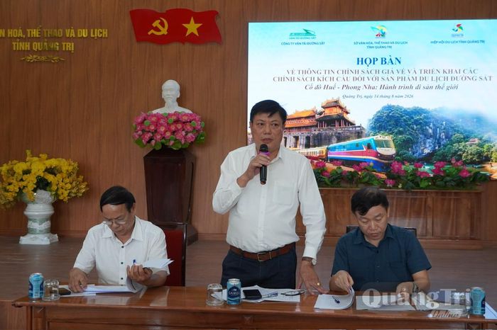 Các đồng chí chủ trì buổi làm việc - Ảnh: N.L