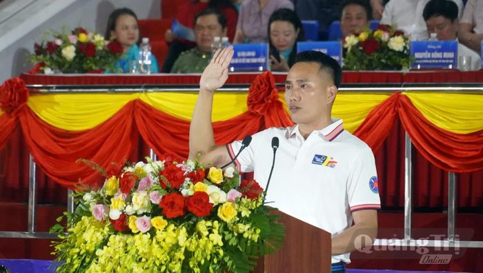 Đại diện vận động viên tuyên thệ - Ảnh: N.M