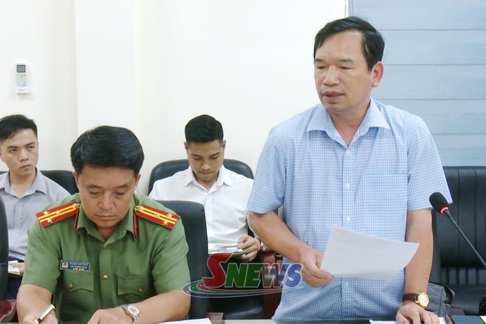 Lãnh đạo Sở Nông nghiệp và Môi trường tỉnh phát biểu tại cuộc làm việc.