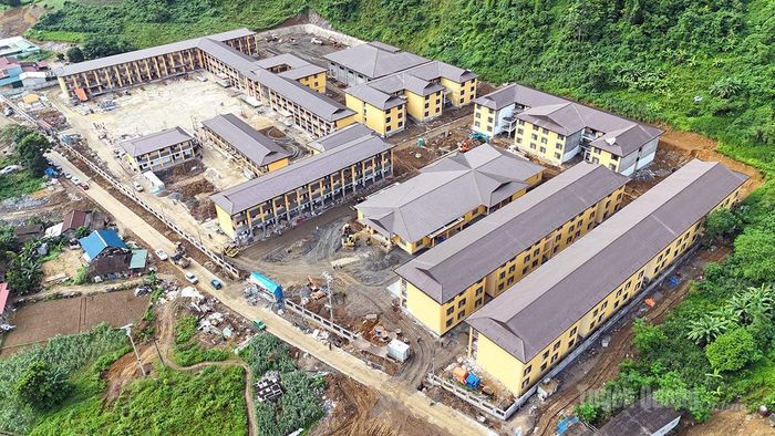 Tổng khối lượng Dự án xây dựng Trường phổ thông nội trú Tiểu học và THCS Minh Tân đạt trên 85%.