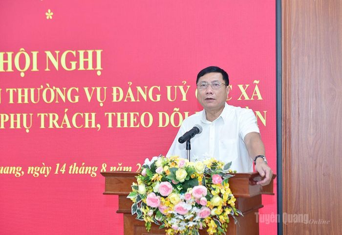 Trưởng ban Nội chính Tỉnh ủy Phùng Tiến Quân phát biểu kết luận hội nghị.