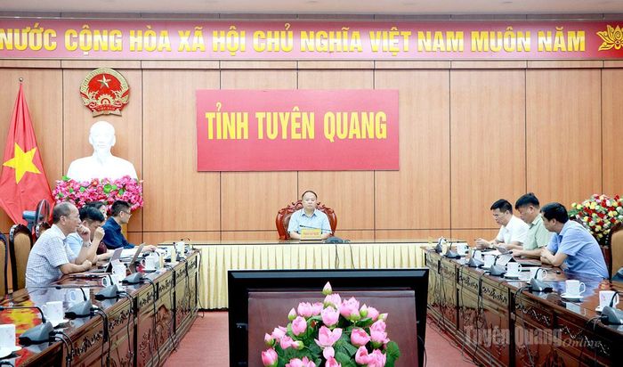 Các đại biểu tham dự hội nghị tại điểu cầu tỉnh.