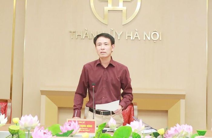 Phó Bí thư Thường trực Thành ủy Nguyễn Trọng Đông phát biểu kết luận tại hội nghị. Ảnh: Phạm Hùng.