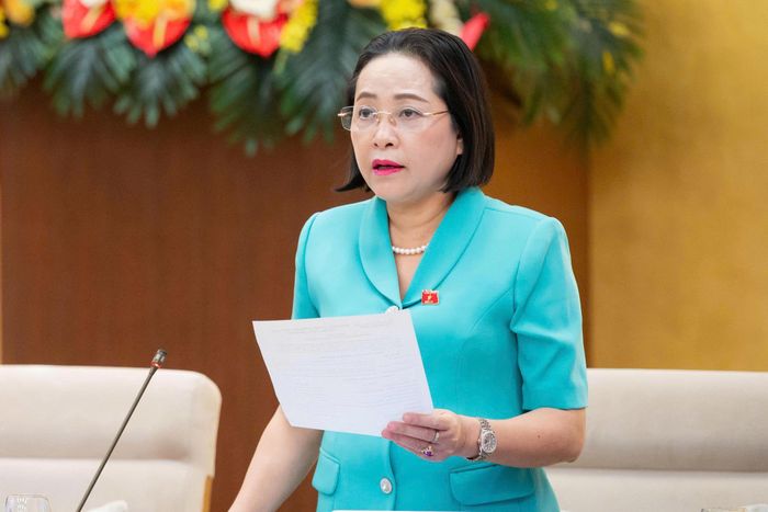 Phó Chủ tịch Quốc hội Nguyễn Thị Thanh phát biểu tại phiên họp. Ảnh: Media Quốc hội.