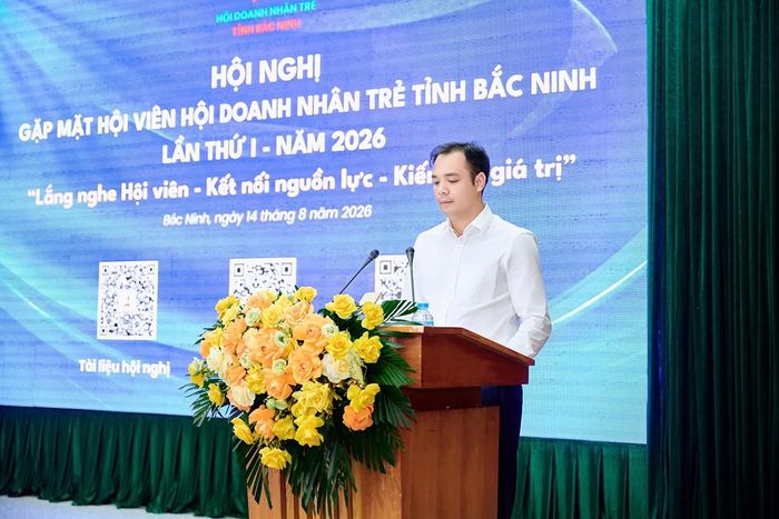 Ông Nguyễn Văn Đại - Chủ tịch Hội Doanh nhân trẻ tỉnh Bắc Ninh chủ trì Hội nghị