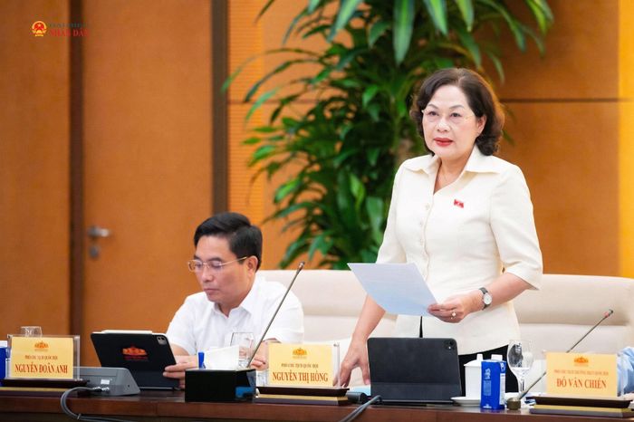 Phó Chủ tịch Quốc hội Nguyễn Thị Hồng phát biểu