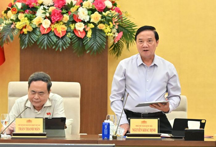 Phó Chủ tịch Quốc hội Nguyễn Khắc Định phát biểu