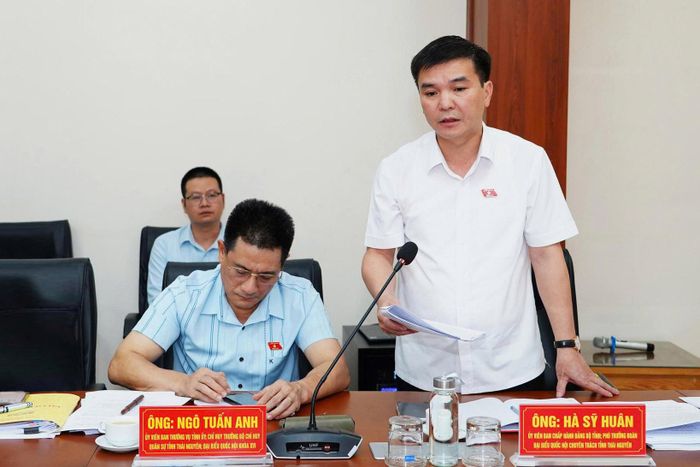 Phó trưởng Đoàn chuyên trách Đoàn ĐBQH tỉnh Thái Nguyên Hà Sỹ Huân phát biểu