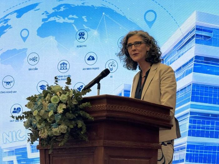 Trưởng Đại diện Thường trú UNDP tại Việt Nam Ramla Khalidi phát biểu tại sự kiện. Ảnh: Hà Anh/Mekong ASEAN.