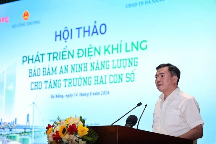 Thứ trưởng Bộ Công Thương Nguyễn Sinh Nhật Tân phát biểu khai mạc hội thảo.
