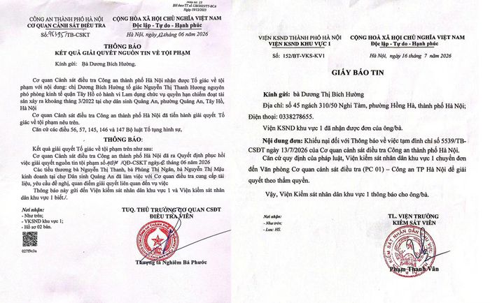 Vụ việc được cơ quan chức năng tiếp nhận và gửi thông báo chuyển đơn về Phòng Cảnh sát điều tra tội phạm về tham nhũng, kinh tế và buôn lậu Công an TP Hà Nội giải quyết theo quy định.