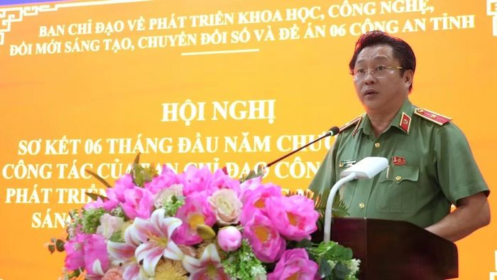 Thiếu tướng Lâm Phước Nguyên, Giám đốc Công an tỉnh Đồng Tháp nhấn mạnh chuyển đổi số là thước đo năng lực về công tác lãnh đạo của người đứng đầu.