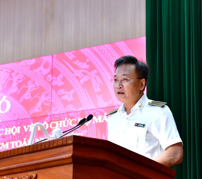 Bí thư Đảng ủy, Tổng Kiểm toán nhà nước Nguyễn Hữu Nghĩa cho biết, KTNN đã chủ động triển khai đồng bộ các nhiệm vụ, hoàn thành công tác chuẩn bị để bộ máy mới đi vào vận hành. Ảnh: N.LY