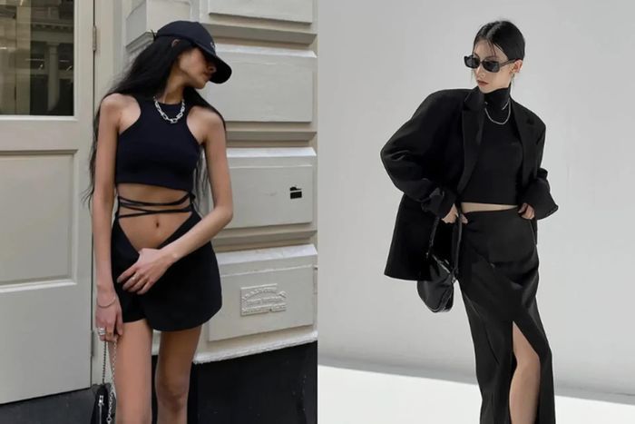 Màu đen là lựa chọn an toàn với mọi tủ đồ và nàng da ngăm cũng không ngoại lệ