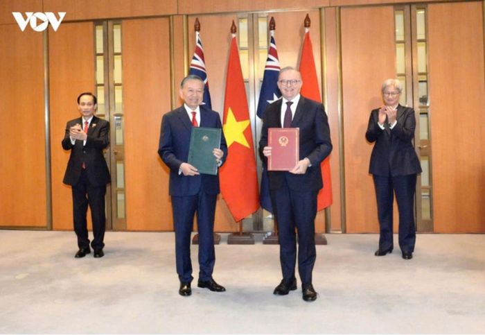 Tổng Bí thư, Chủ tịch nước Tô Lâm và Thủ tướng Australia Anthony Albanese trao đổi tuyên bố chung.