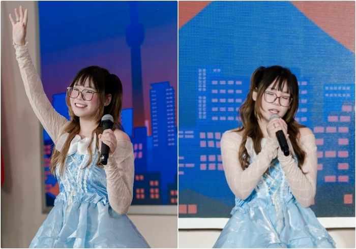 Hà Anh tham gia các hoạt động giao lưu với người khuyết tật Nhật Bản và tham gia cuộc thi hùng biện tiếng Nhật. (Ảnh: NVCC)