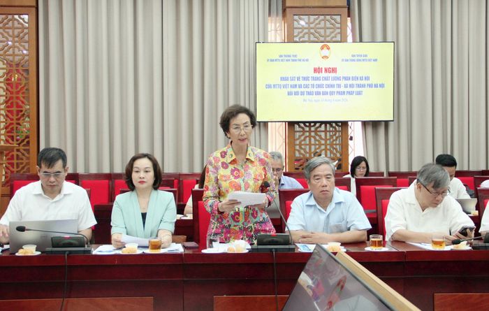 PGS.TS Bùi Thị An phát biểu tại hội nghị. Ảnh: Lê Dung.