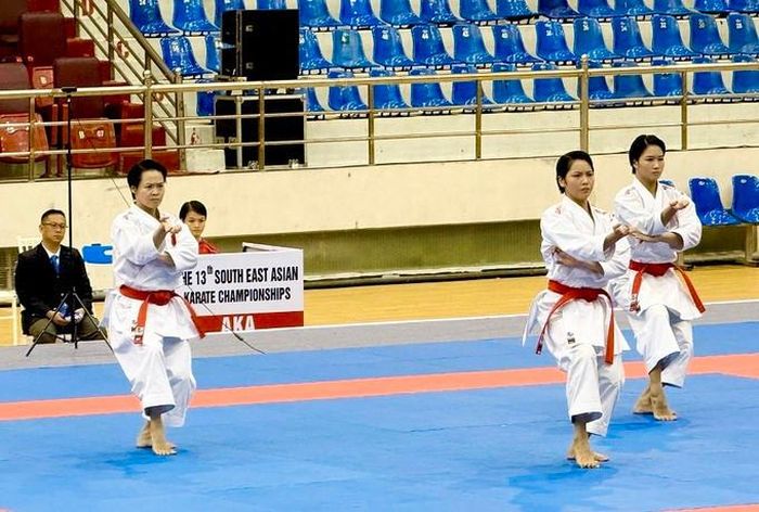 Đội tuyển kata nữ của karate Việt Nam lên đường sang Nhật Bản tập huấn từ hôm nay 14-8. Ảnh: TTVN