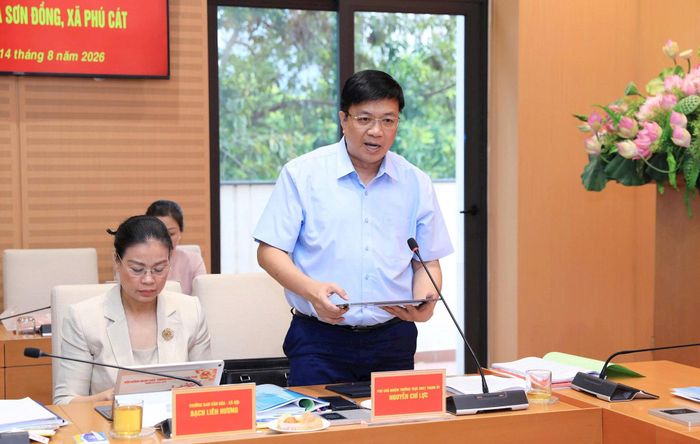 Phó Chủ nhiệm Thường trực Ủy ban Kiểm tra Thành ủy Hà Nội Nguyễn Chí Lực phát biểu tại buổi giám sát. Ảnh: MH