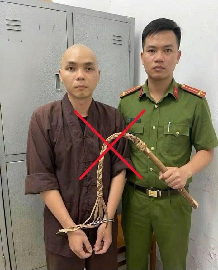 Hình ảnh được chỉnh sửa bằng AI liên quan đến vụ việc xảy ra tại chùa Bầu. Ảnh: CACC