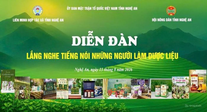 Diễn đàn “Lắng nghe tiếng nói những người làm dược liệu” diễn ra vào sáng 13/8. Ảnh Liên minh HTX Nghệ An.
