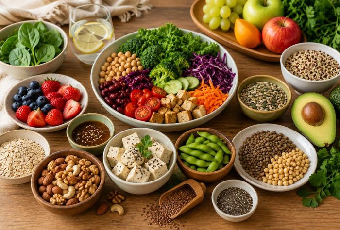 Mỗi ngày có đủ ngũ cốc nguyên hạt, đậu và sản phẩm từ đậu nành, rau xanh, trái cây, các loại hạt và chất béo lành mạnh, chế độ ăn chay hoàn toàn có thể đa dạng và giàu dinh dưỡng…