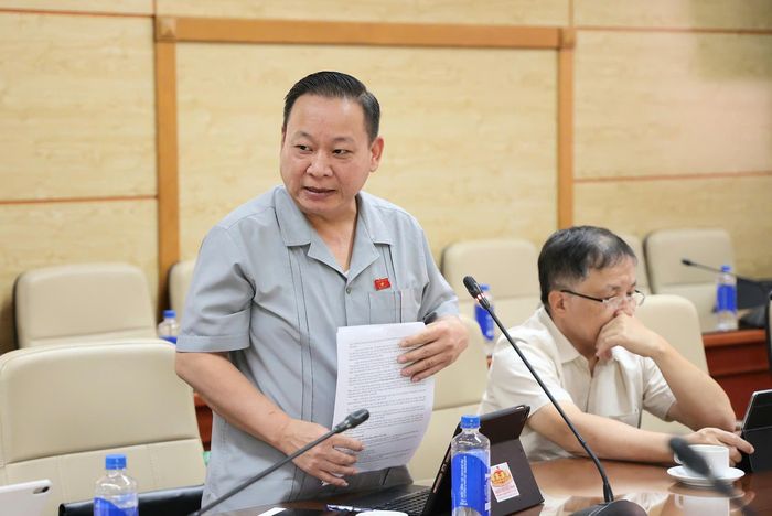 Ông Tráng A Dương, Ủy viên Chuyên trách Hội đồng Dân tộc của Quốc hội phát biểu. Ảnh: Trần Minh
