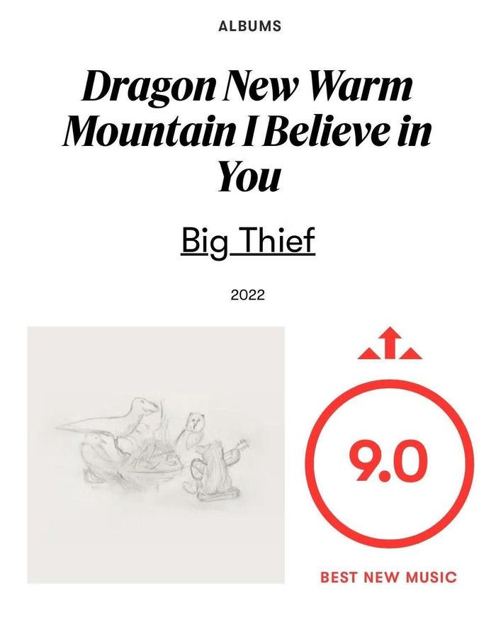 Dù không có sức lan tỏa rộng rãi, album của Big Thief vẫn được Pitchfork chấm đến 9.0.