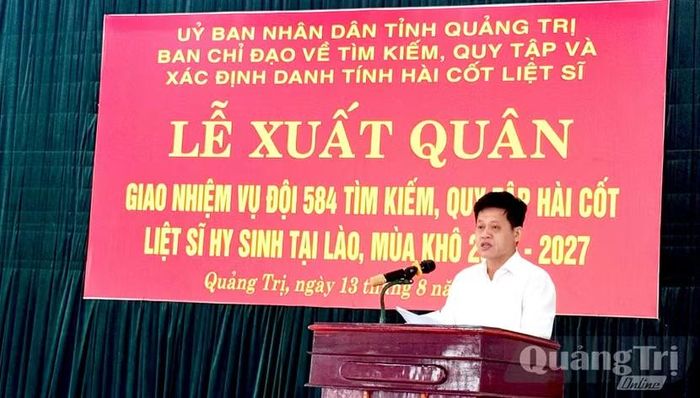 Ông Lê Văn Bảo - Phó Chủ tịch UBND tỉnh Quảng Trị, Trưởng ban Chỉ đạo về tìm kiếm, quy tập và xác định danh tính hài cốt liệt sĩ tỉnh Quảng Trị (Ảnh: Báo Quảng Trị)