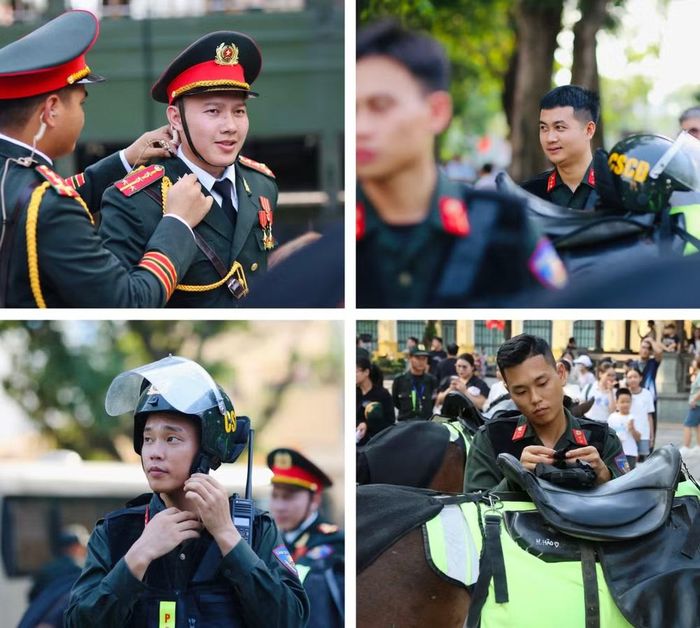 Các kỵ binh chuẩn bị quân trang chỉnh tề...