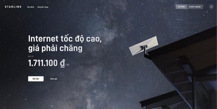 Gói gia đình Starlink cung cấp tốc độ tối đa có mức phí 1,7 triệu đồng/tháng. Ảnh: Starlink.