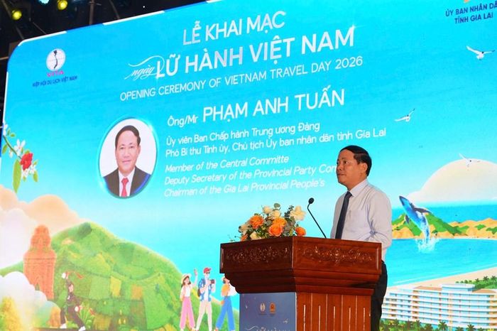 Phát biểu chào mừng, ông Phạm Anh Tuấn, Chủ tịch UBND tỉnh Gia Lai kỳ vọng Ngày Lữ hành Việt Nam 2026 tại Gia Lai sẽ trở thành điểm kết nối cung - cầu, kết nối doanh nghiệp với điểm đến, kết nối Việt Nam với thị trường quốc tế