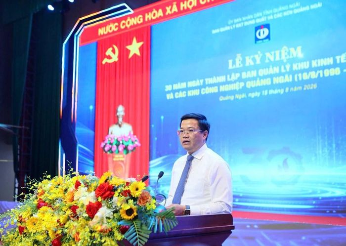 Phó Bí thư Tỉnh uỷ, Chủ tịch UBND tỉnh Quảng Ngãi Nguyễn Đức Tâm phát biểu