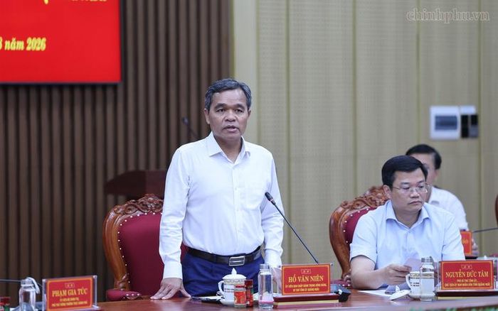 Bí thư Tỉnh ủy Quảng Ngãi Hồ Văn Niên phát biểu - Ảnh: chinhphu.vn/Phương Nguyên