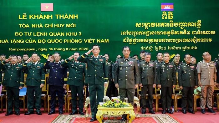 Các đại biểu tham dự buổi lễ. (Ảnh: Bộ Quốc phòng Campuchia)