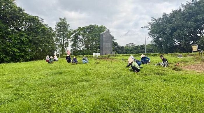 Dù rất đông người cùng làm việc nhưng tuyệt nhiên đều rất lặng yên bởi ai cũng chú tâm vào từng việc tỉ mẩn.
