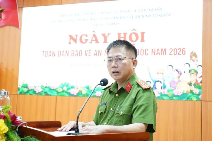 Đại tá Nguyễn Văn Tăng - Phó Giám đốc Công an TP Đà Nẵng phát biểu chỉ đạo tại ngày hội.