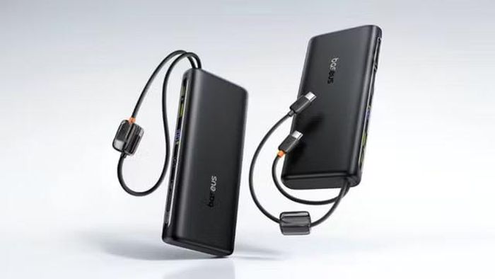 2. Baseus EnerFill FC41 cũng sở hữu dung lượng 25.000mAh nhưng có giá dễ tiếp cận hơn, khoảng 800.000 đồng, đồng thời đạt tổng công suất 145W và tích hợp hai cáp USB-C bọc vải, trong đó cáp chính hỗ trợ tới 140W.