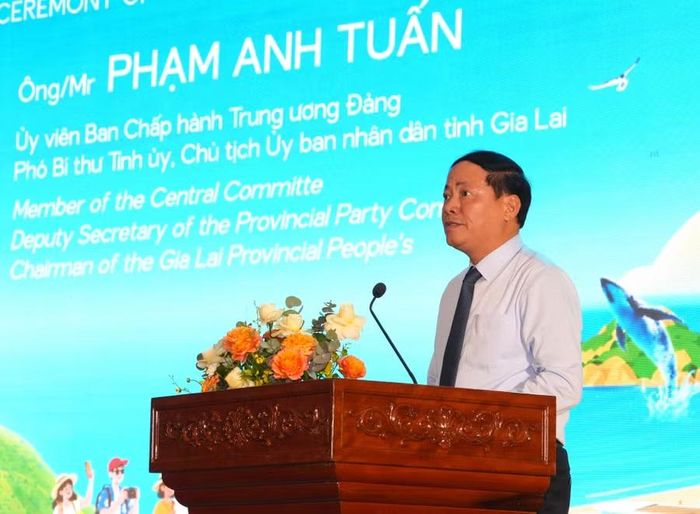 Ông Phạm Anh Tuấn, Chủ tịch UBND tỉnh Gia Lai phát biểu tại buổi khai mạc.