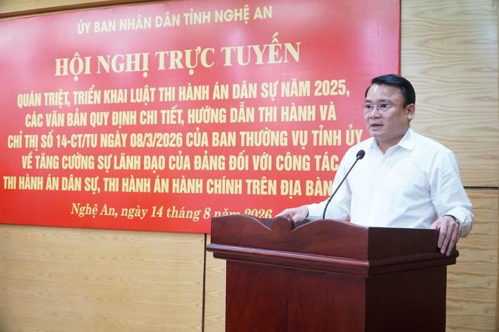 Ông Phùng Thành Vinh - Phó Chủ tịch UBND tỉnh, Trưởng Ban chỉ đạo THADS tỉnh Nghệ An phát biểu khai mạc. Ảnh: Tuyết Lan